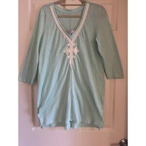 Lilly Pulitzer Thea Tunic Top / Tidewater Tunic Dress seafoam Comfort Wear Sz XL